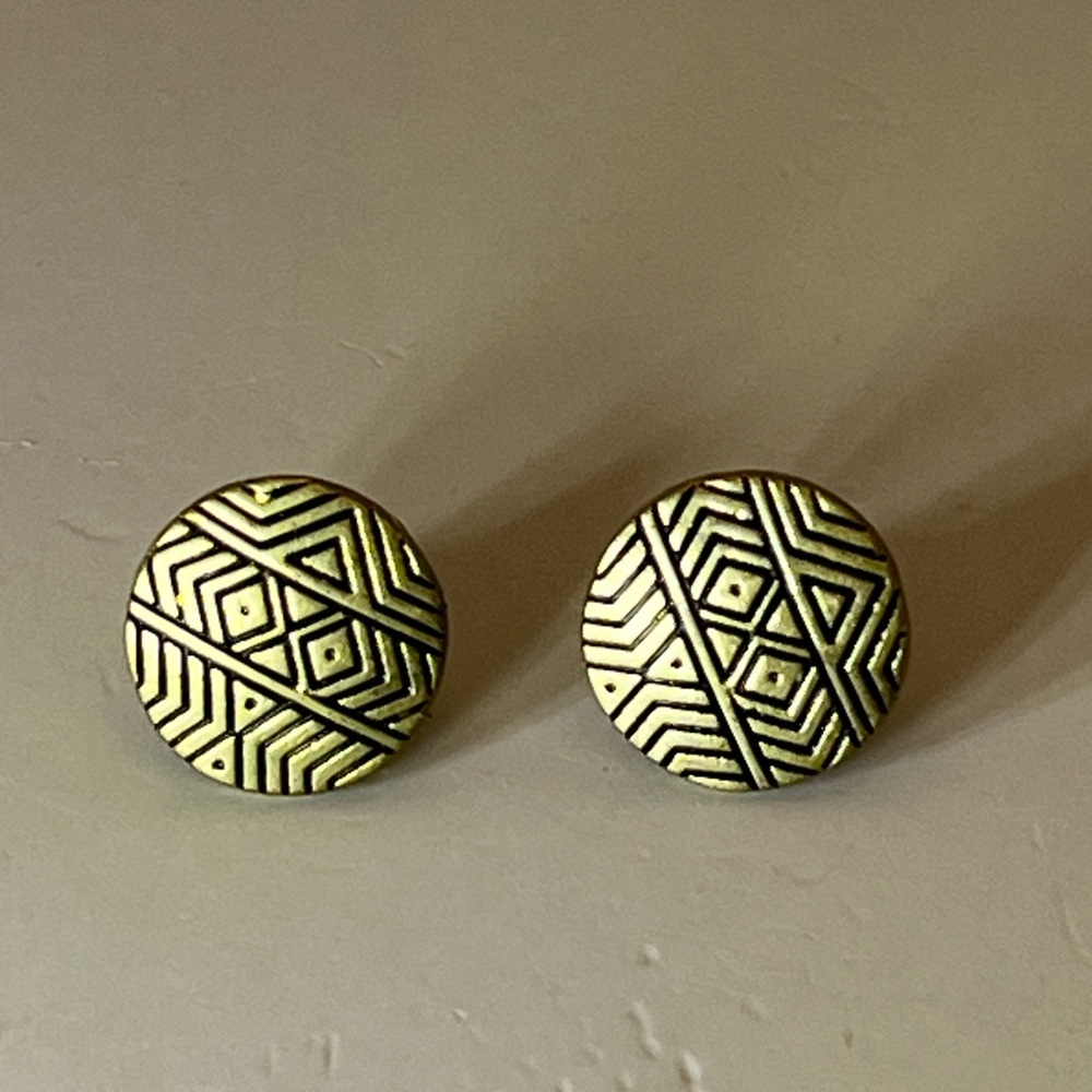 Geometric Gold Stud Earrings